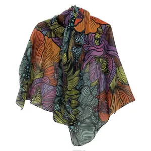 شال زنانه مدل نخی لینن هاوایی کد 8819