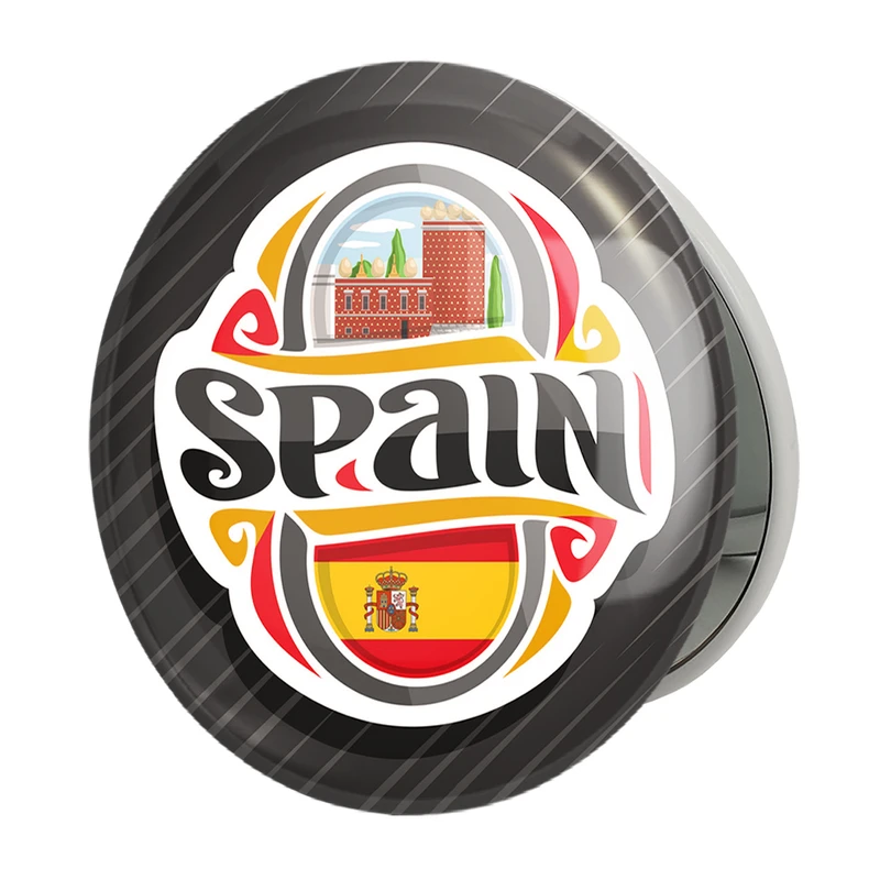 آینه جیبی خندالو طرح پرچم اسپانیا مدل تاشو کد 20670 