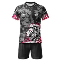 ست تی&zwnj;شرت آستین کوتاه و شلوارک ورزشی پسرانه مدل یامال بارسلونا کد 520