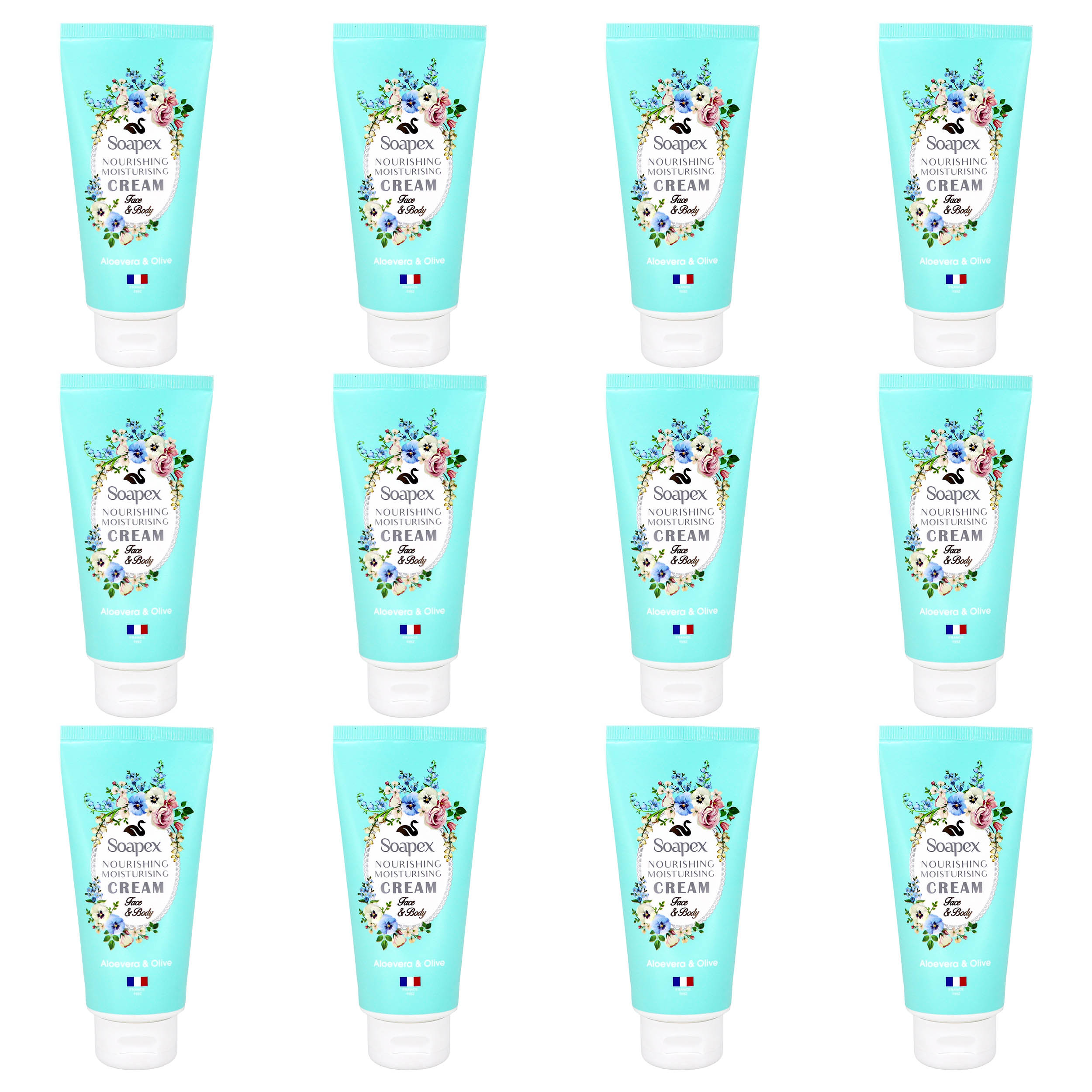 کرم مرطوب کننده سوپکس مدل Aloevera Olive حجم 90 میلی لیتر مجموعه 12 عددی