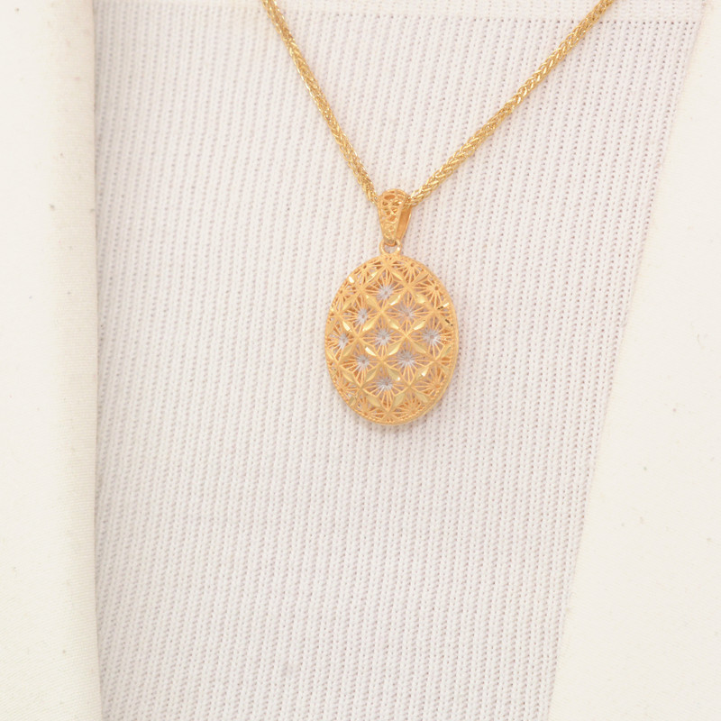 نیم ست طلا 18 عیار زنانه طلای مستجابی مدل ورسای کد 9327