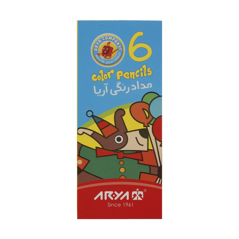 مداد رنگی 6 رنگ آریا مدل 3071