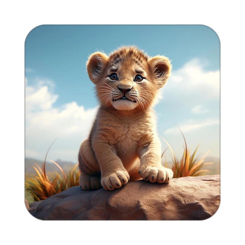 زیر لیوانی کاکتی طرح شیر مدل mp22836