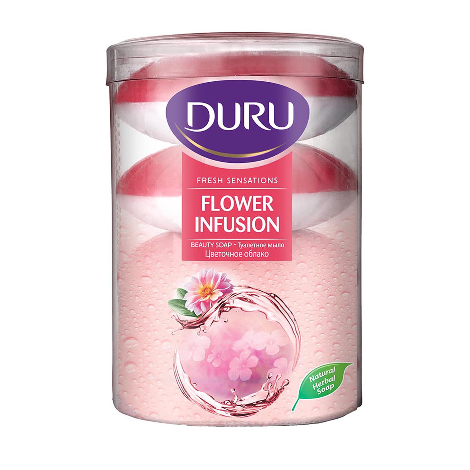 صابون شستشو دورو مدل flower infusion وزن 440 گرم بسته 4 عددی