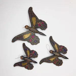دیوارکوب مدل پروانه چوبی مجموعه 3 عددی