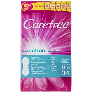 پد بهداشتی روزانه کرفری مدل Cotton Extract  بسته‌ 34 عددی