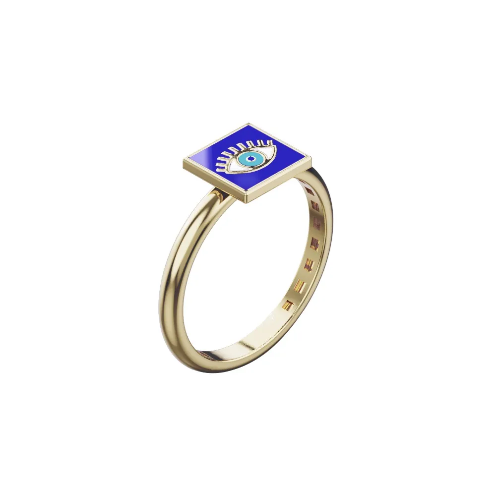 انگشتر طلا 18 عیار زنانه گلدم مدل چشم R211006