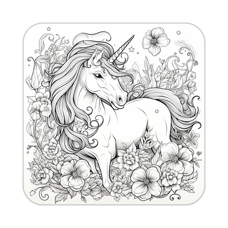 زیر لیوانی کاکتی طرح اسب تک شاخ و یونیکورن مدل mp29459