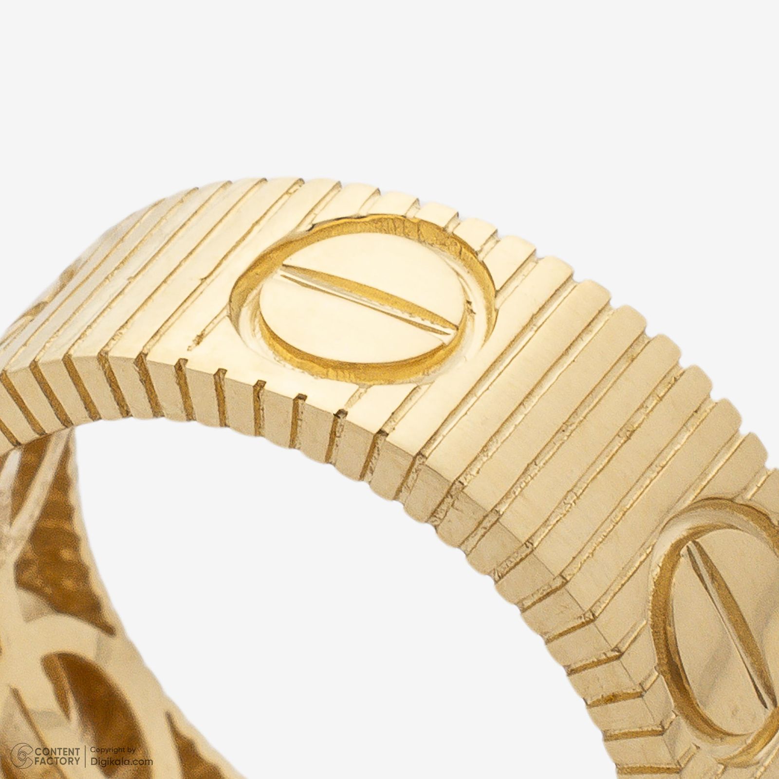 انگشتر طلا 18 عیار زنانه با طرح کارتیه لاو گلدم مدل R348006 سایز 53 -  - 4