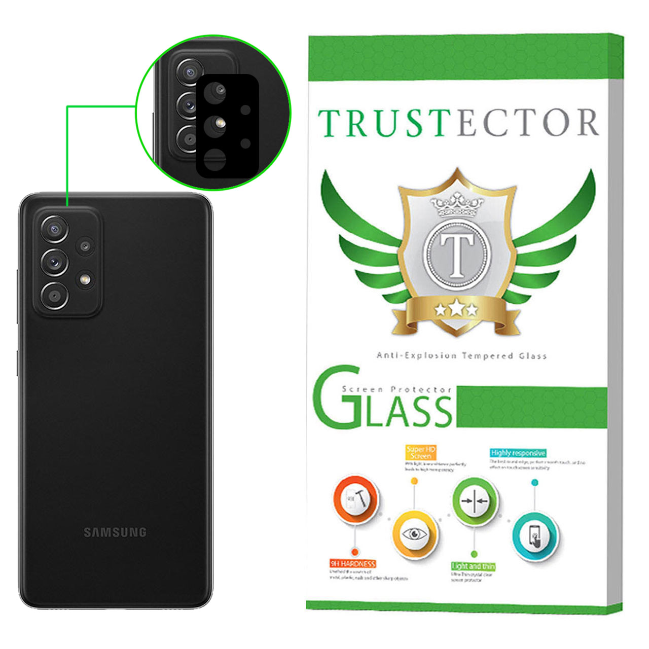 نقد و بررسی محافظ لنز دوربین تراستکتور مدل L3D-T مناسب برای گوشی موبایل سامسونگ Galaxy A52 توسط خریداران