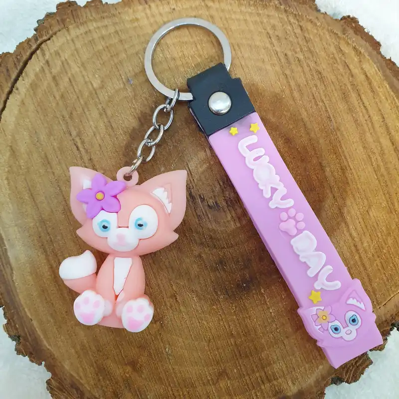 جاکلیدی مدل سیلیکونی طرح گربه گل به سر کد DB20