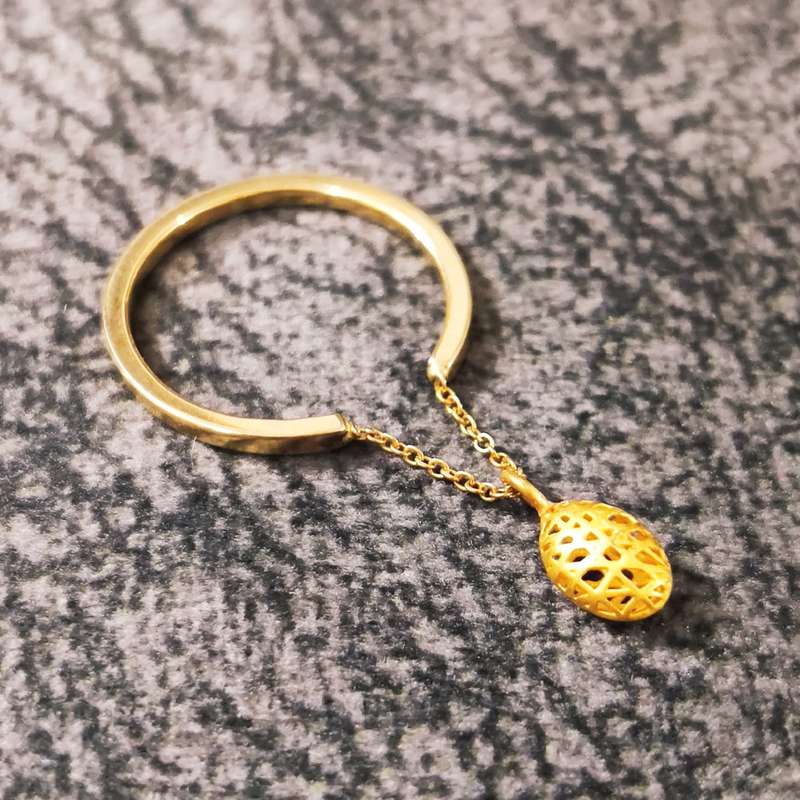 انگشتر طلا 18 عیار زنانه قیراط مدل بیضی کد GH1591