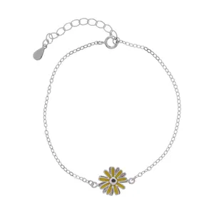 دستبند نقره زنانه گالری شمرون مدل گل مینا کد BNG458S0