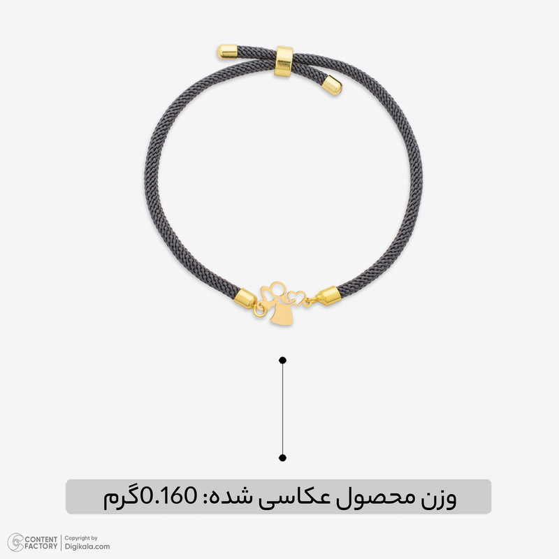 دستبند طلا 18 عیار دخترانه با بند بافت نیکان گلد مدل NK223