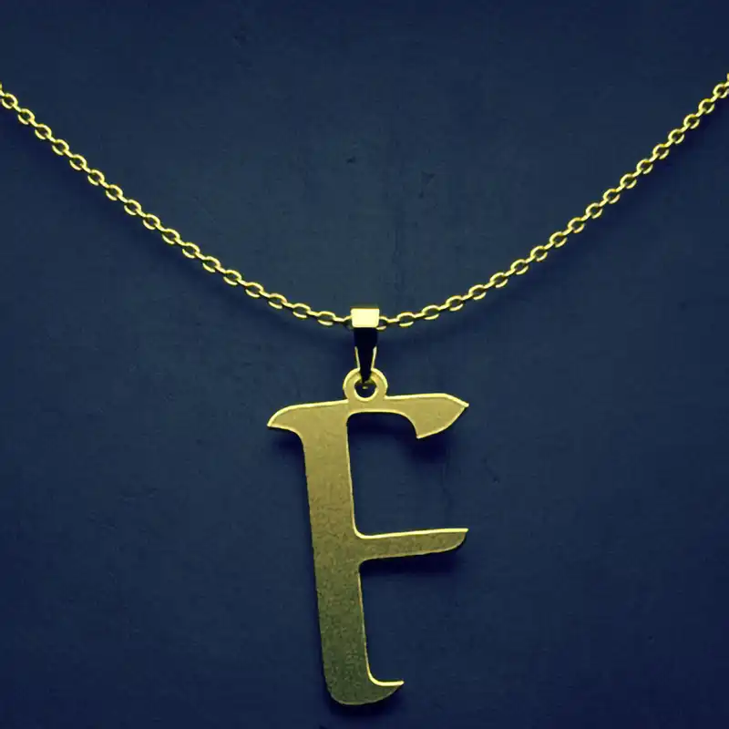 گردنبند طلا 18 عیار زنانه مدوپد مدل حرف F کد H3-1-1318