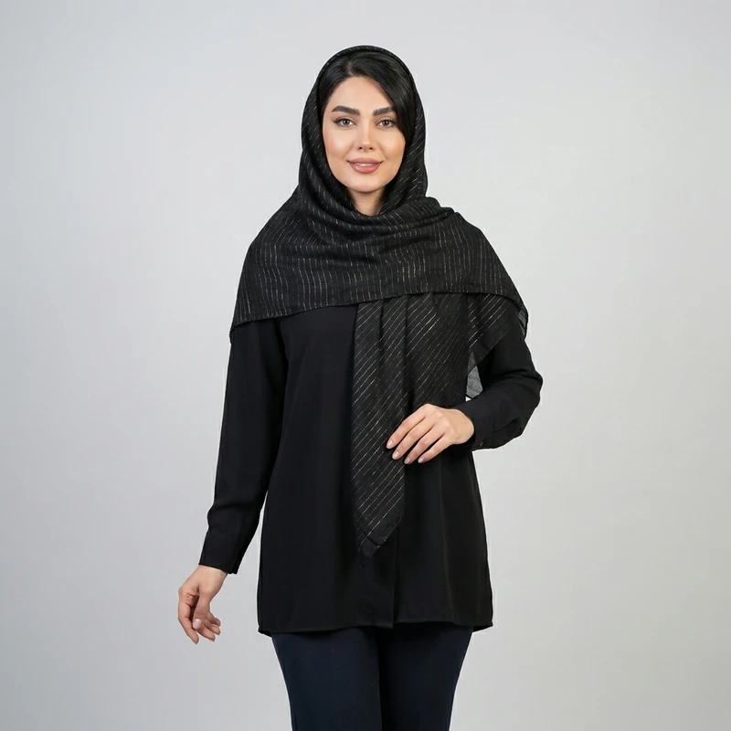 روسری زنانه نخی مدل شاین مجلسی کد 006