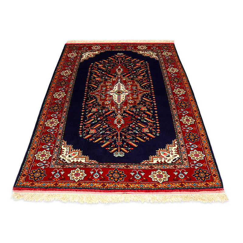 فرش دستبافت دو و نیم متری مدل عشایری طرح لچک ترنچ کد 991125