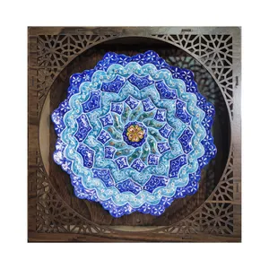 بشقاب میناکاری مدل اسلیمی کد 403