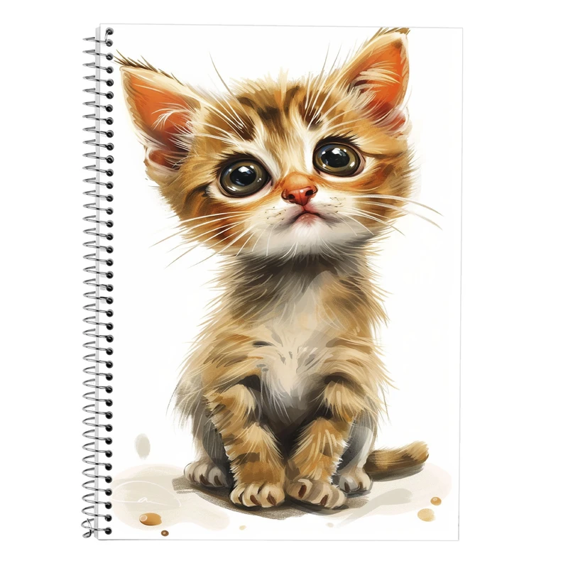 دفتر زبان 50 برگ مدوپد مدل دو خط طرح گربه کد DF14734