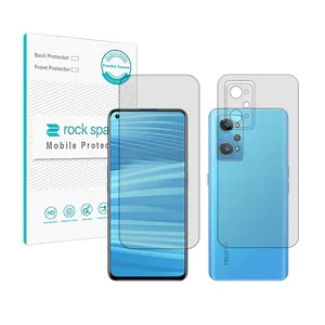 Rockspace HyGEL model clear screen protector suitable for Realme GT2 mobile phone along with the phone back protector