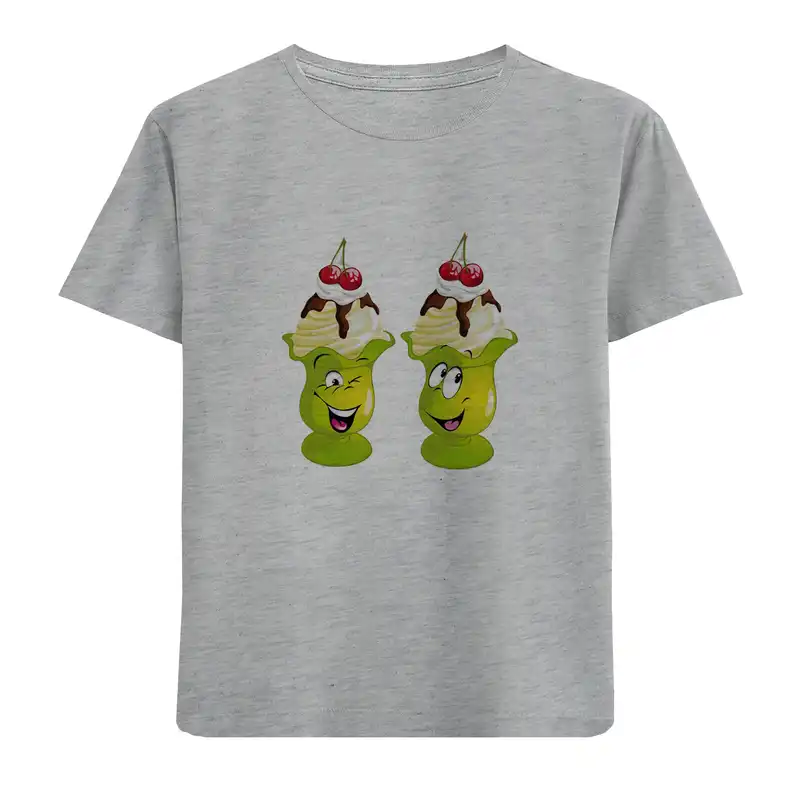 تی شرت آستین کوتاه بچگانه مدل جام بستنی D56