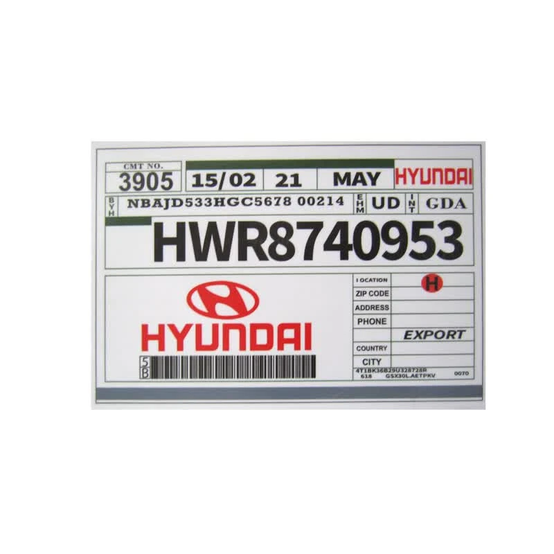 برچسب شیشه خودرو هیوندای کد z1515