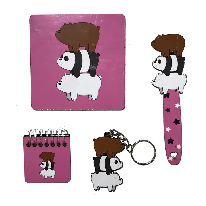 بسته لوازم تحریر طرح دوستان خرسی مجموعه 4عددی