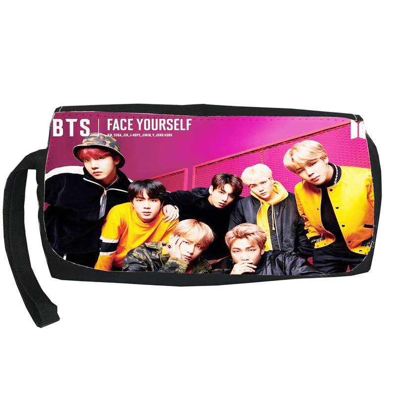 کیف لوازم آرایش دخترانه  طرح BTS بی تی اس Lb14