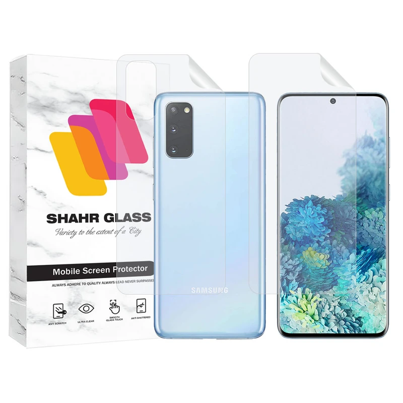 محافظ صفحه نمایش شهر گلس مدل MTNANFBSH مناسب برای گوشی موبایل سامسونگ Galaxy S20 به همراه محافظ پشت گوشی