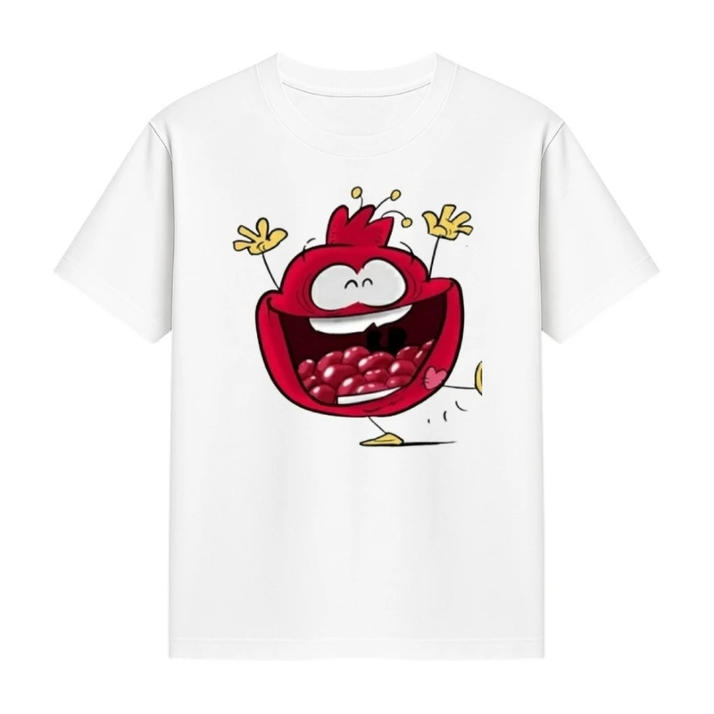 تی‌شرت آستین کوتاه دخترانه مدل انار یلدایی کد p12 