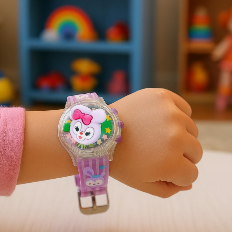 ساعت مچی دیجیتال بچگانه مدل اسپرت بند سیلیکونی اسپینری طرح خرگوش استلا کد s