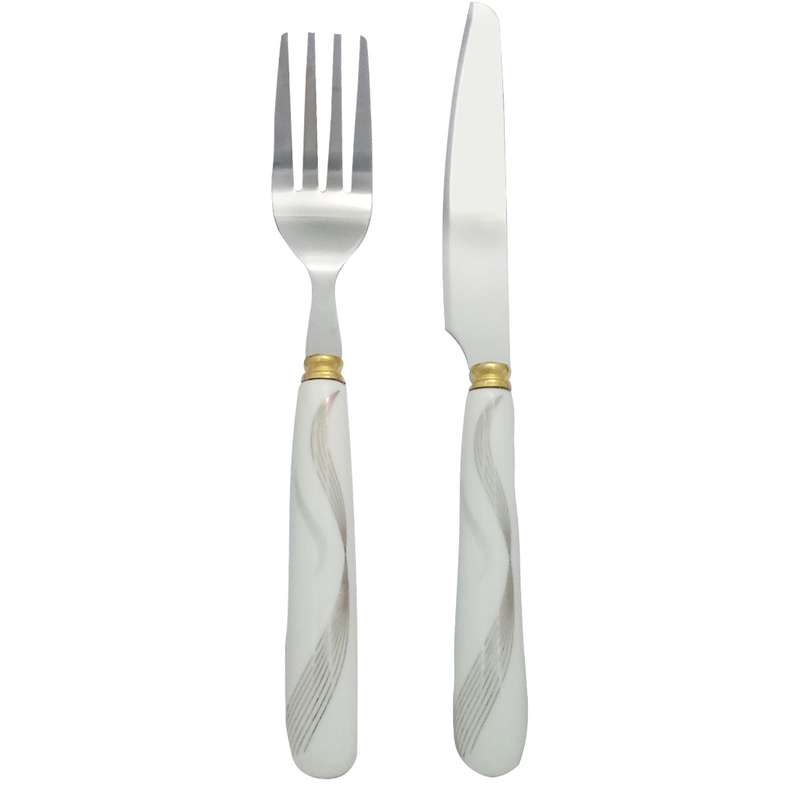 سرویس کارد و چنگال 12 پارچه مدل دسته سرامیکی 20