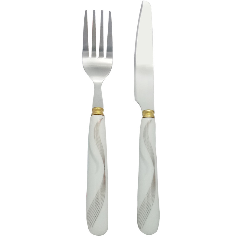 سرویس کارد و چنگال 12 پارچه مدل دسته سرامیکی 20