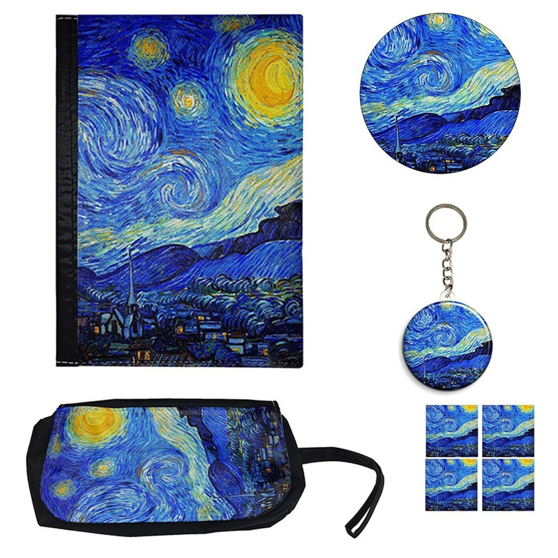 ست لوازم التحریر مدل شب پر ستاره ونگوگ بسته 8 عددي