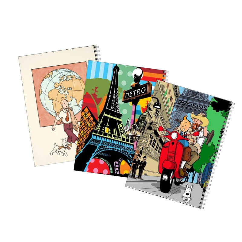 دفتر مشق 80 برگ بامبیلیپ طرح تن تن میلو در پاریس کد 55 مجموعه 3 عددی