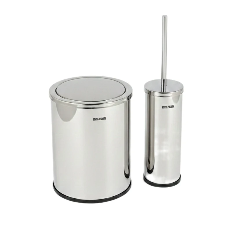 ست سطل زباله و فرچه دلفین مدل DRT-01