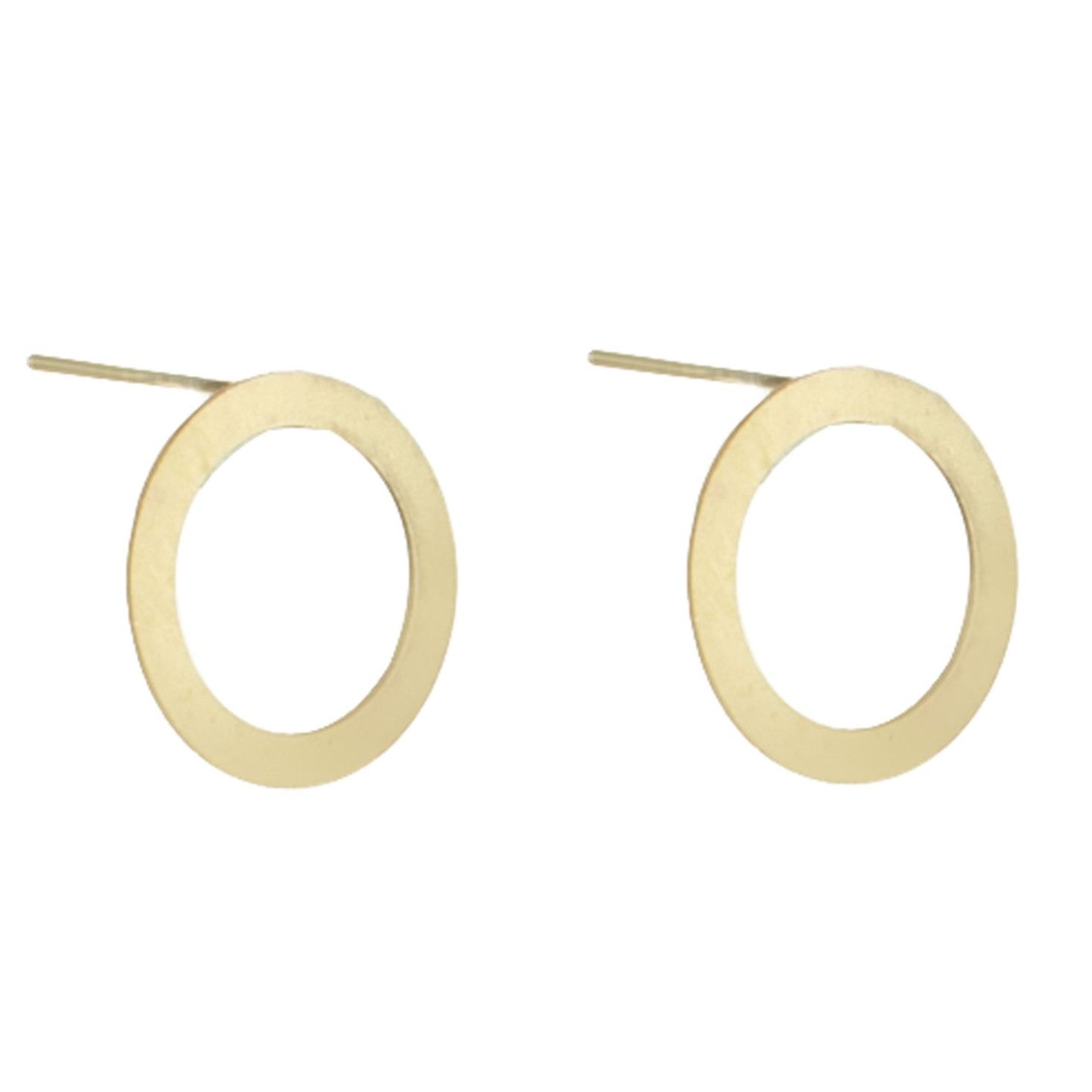 گوشواره طلا 18 عیار زنانه قیراط طرح دایره کد GH3966 -  - 3