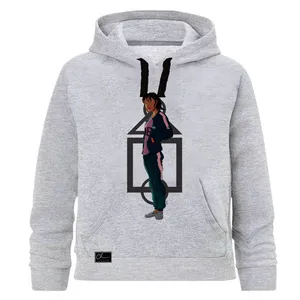 هودی دخترانه مدل بازی مرکب کد J47 رنگ طوسی