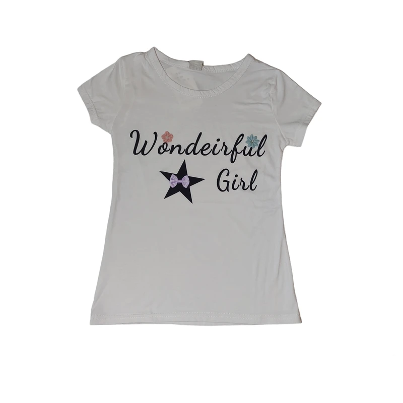 تی شرت آستین کوتاه دخترانه مدل ASH747