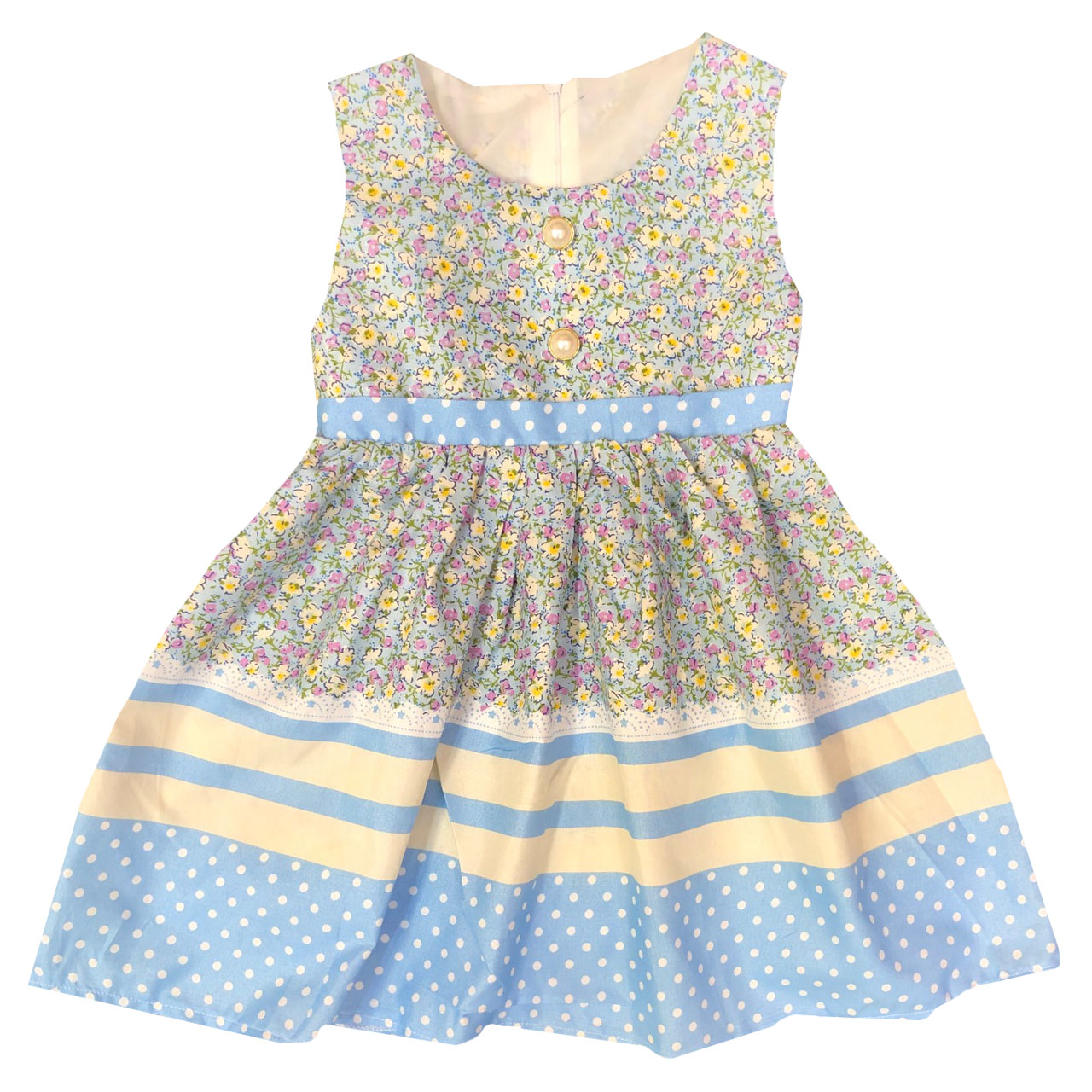 پیراهن دخترانه مدل A.S7173 رنگ آبی