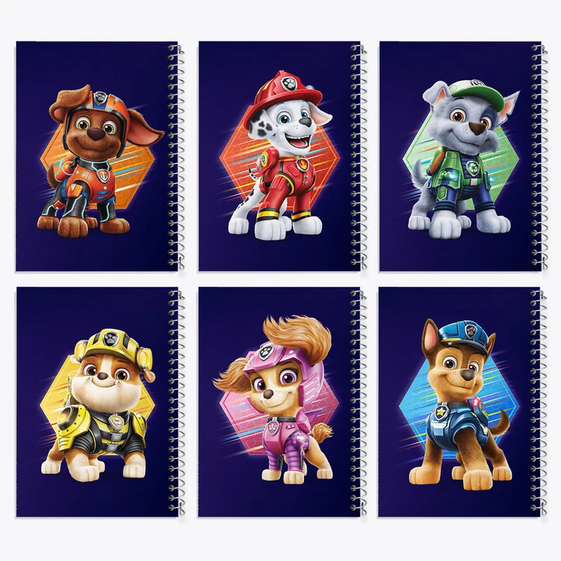 دفتر مشق 100 برگ خندالو طرح سگ های نگهبان (Paw Patrol) کد 298 مجموعه 6 عددی