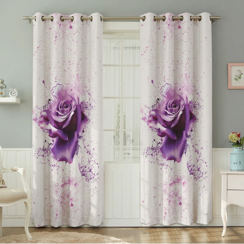 پرده نیروانا طرح گل  مدل مخمل کد 5243 سایز 140×280 سانتی متر