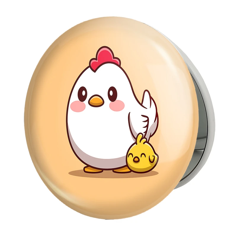 آینه جیبی خندالو طرح حیوانات بامزه جوجه مدل تاشو کد 25407 