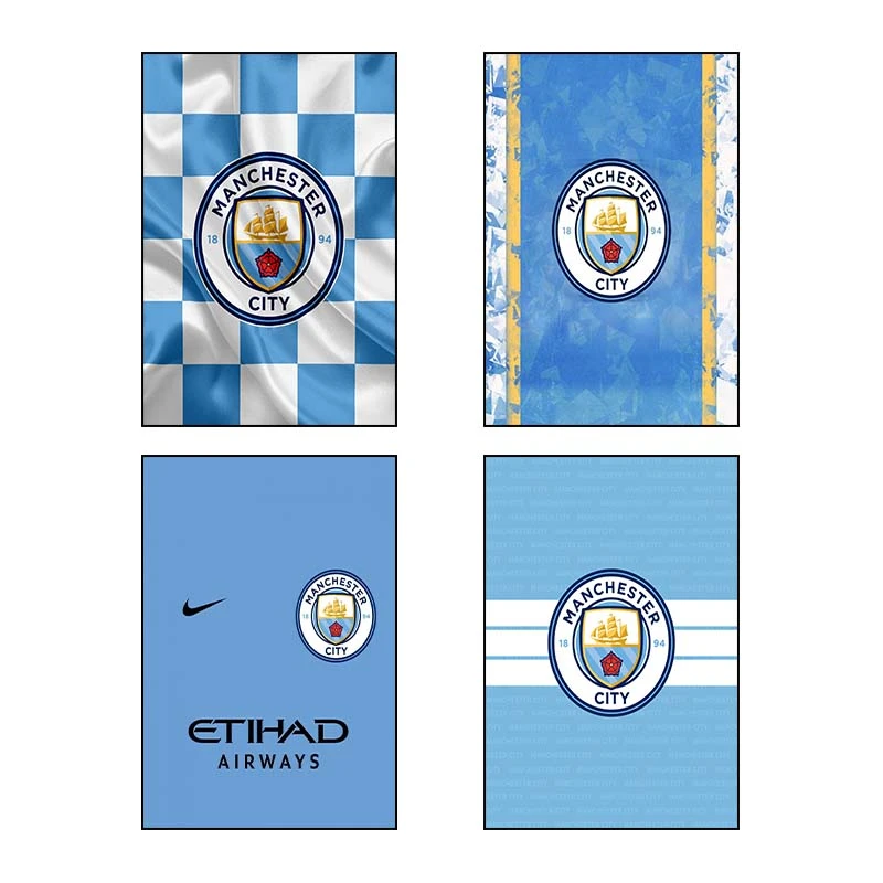 تابلو شاسي کارنيکا طرح منچستر سیتی Manchester City کد 64407 مجموعه 4 عددی