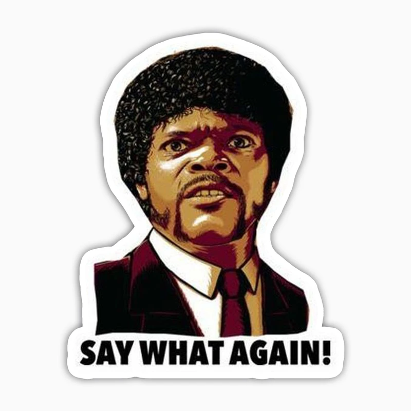 استیکر لپ تاپ و موبایل بووم طرح samuel L jackson  مدل ?Say what کد NY30