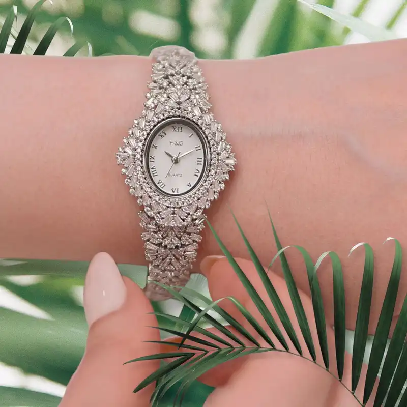 ساعت مچی عقربه ای نقره زنانه مدل دوره مارکیز 0110