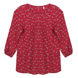 بلوز آستین بلند دخترانه مدل گل گلی gher