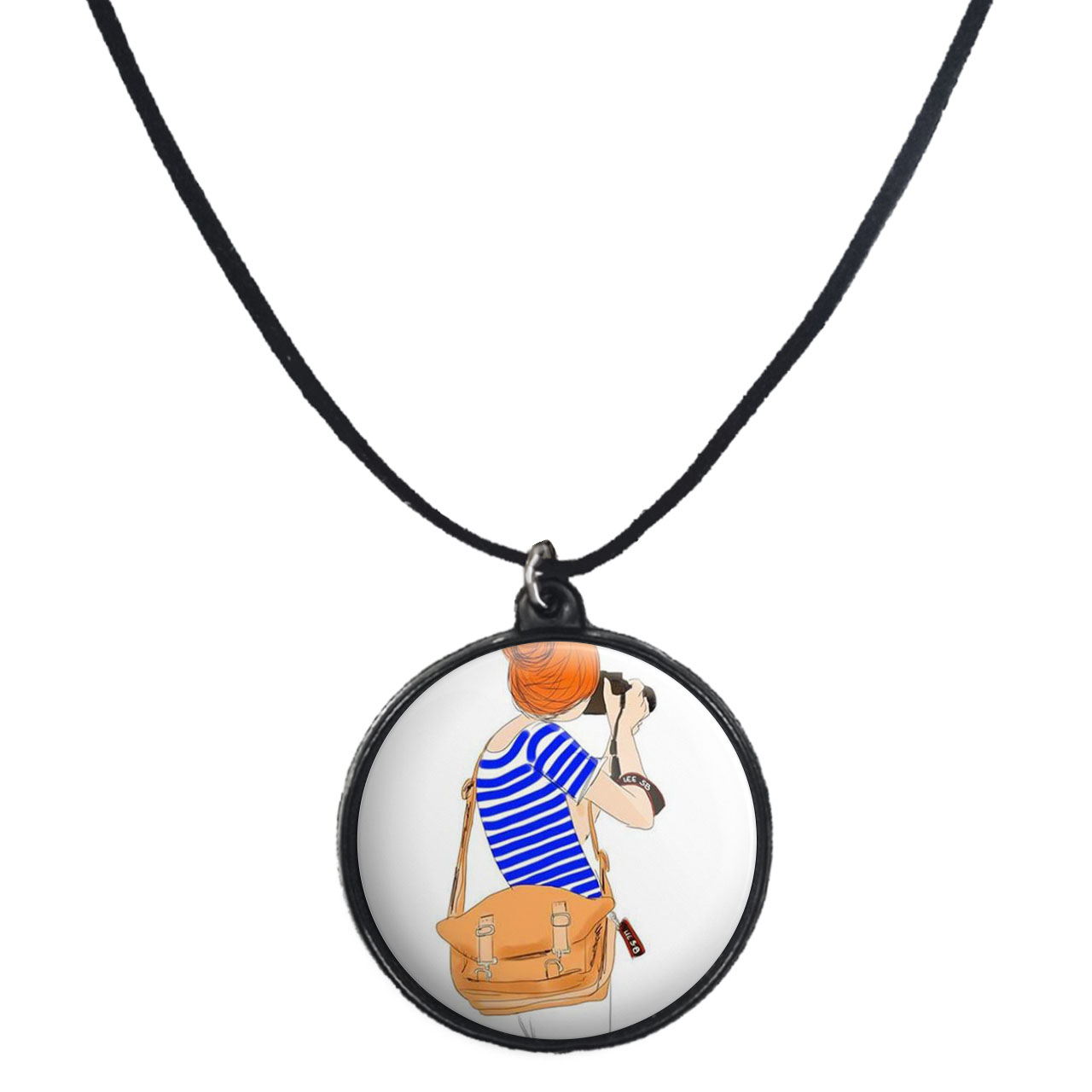 گردنبند پرمانه طرح عکاس کد pmb.5141 مدل دو طرفه