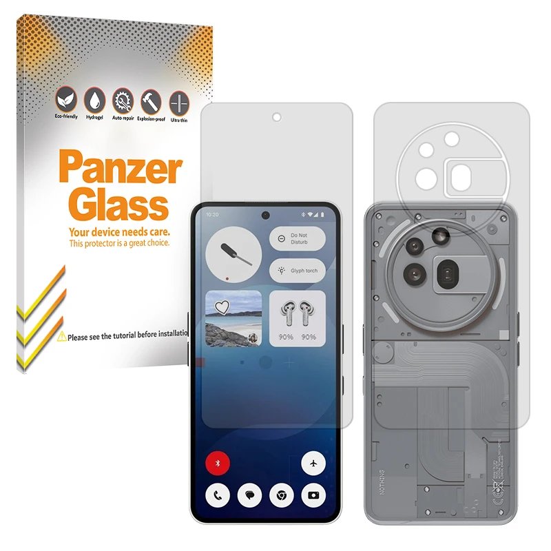 محافظ صفحه نمایش شفاف پنزر گلس مدل Resistant مناسب برای گوشی موبایل ناتینگ Phone 3a Pro به همراه محافظ پشت گوشی