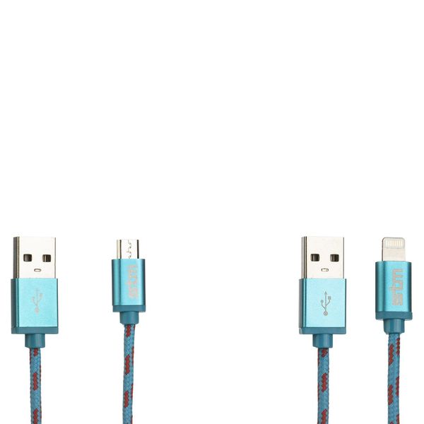 کابل تبدیل USB به لایتنینگ به همراه کابل USB به Micro-USB اس تی ام مدل Elite طول 0.2 متر کابل تبدیل USB به لایتنینگ به همراه کابل USB به Micro-USB اس تی ام مدل Elite طول 0.2 متر